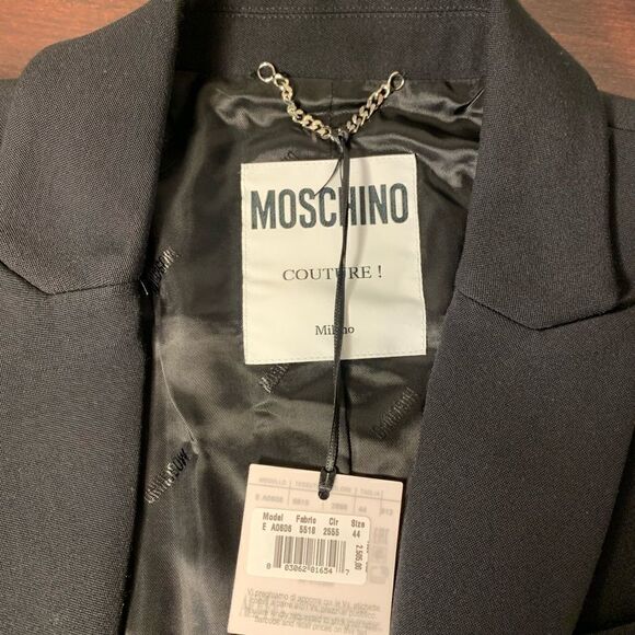 Authentic Moschino Long wool coat size 10, NWT - Picture 9 of 12